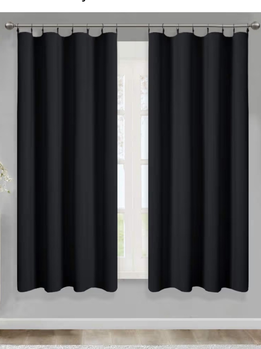 Blackout Curtains Light-Blocking & 85-99% UV BLOCKING 50x59” (2-Panels)
